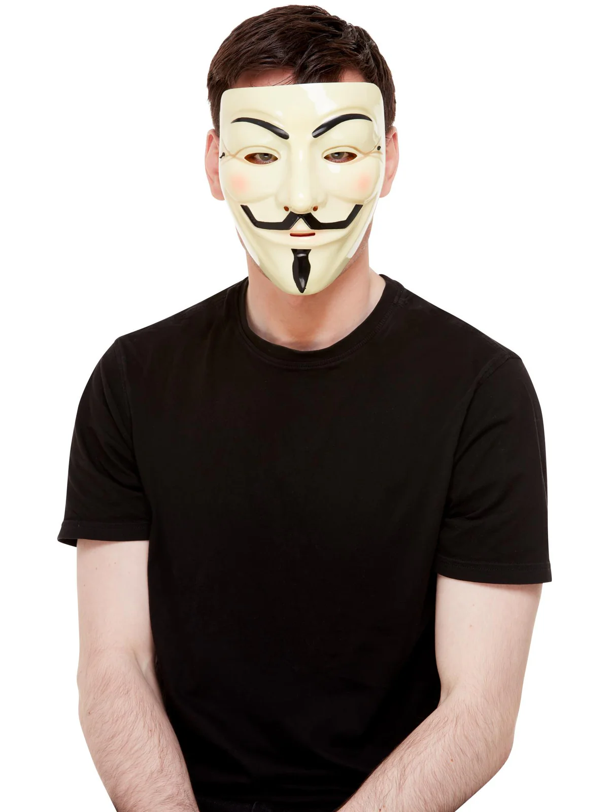 Cream Plastic Guy Fawkes Mask