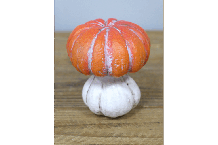 Orange and White Plastic Pumpkin Halloween Decor