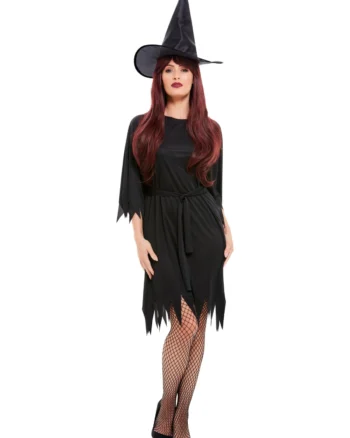 Spooky Witch Costume with Dress, Belt & Hat
