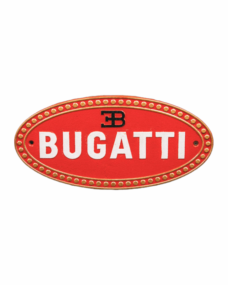 Bugatti Cast Iron Sign