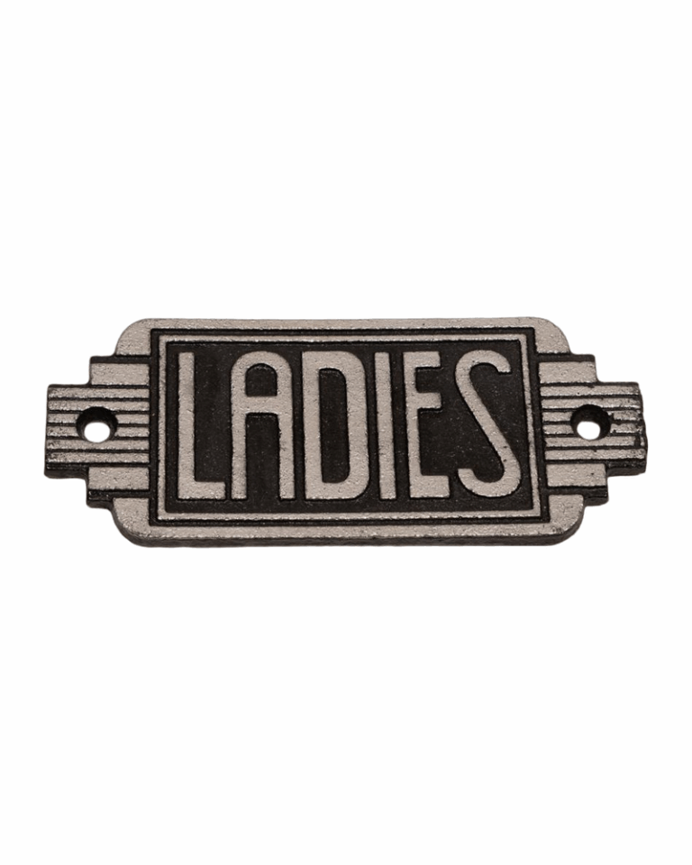 Cast Iron Art Deco Ladies Sign