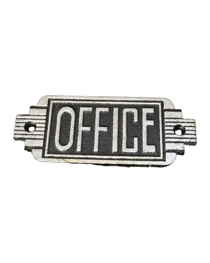 Cast Iron Art Deco Office Sign