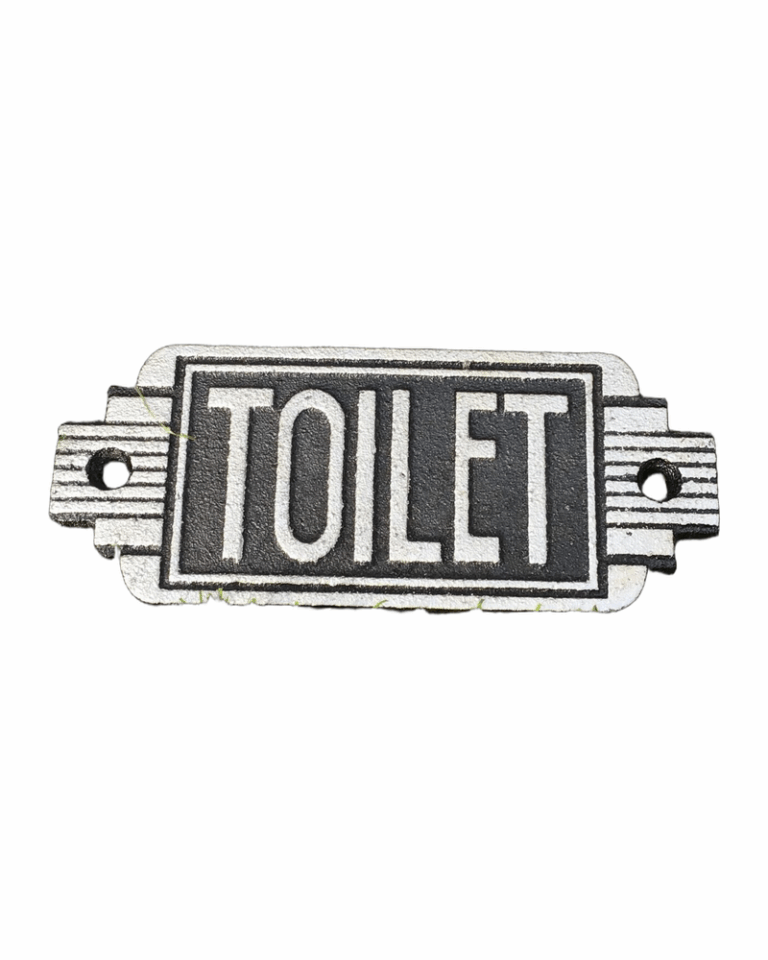 Cast Iron Art Deco Toilet Sign