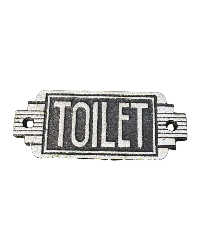 Cast Iron Art Deco Toilet Sign