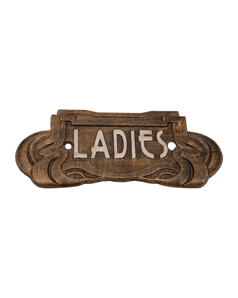 Cast Iron Art Nouveau Ladies sign