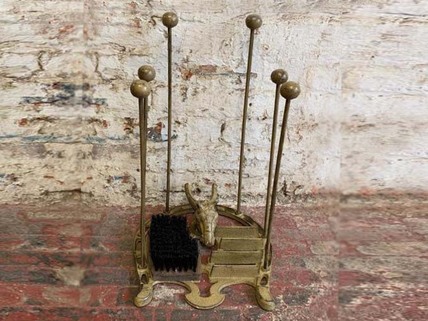 Antique Cast Iron Boot Scraper with Horse Head Detail