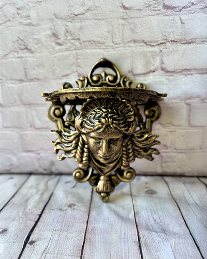 Cast Iron Lady Head Plant Stand with Antique Bronze Finish