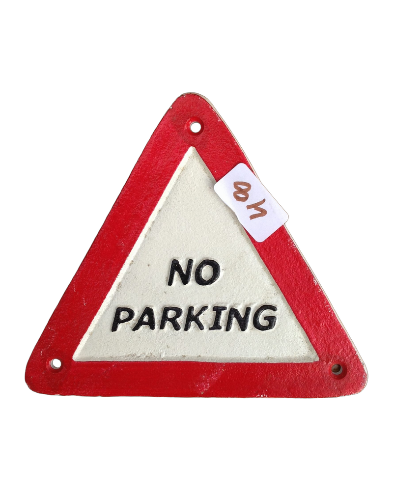 Cast Iron No Parking sign