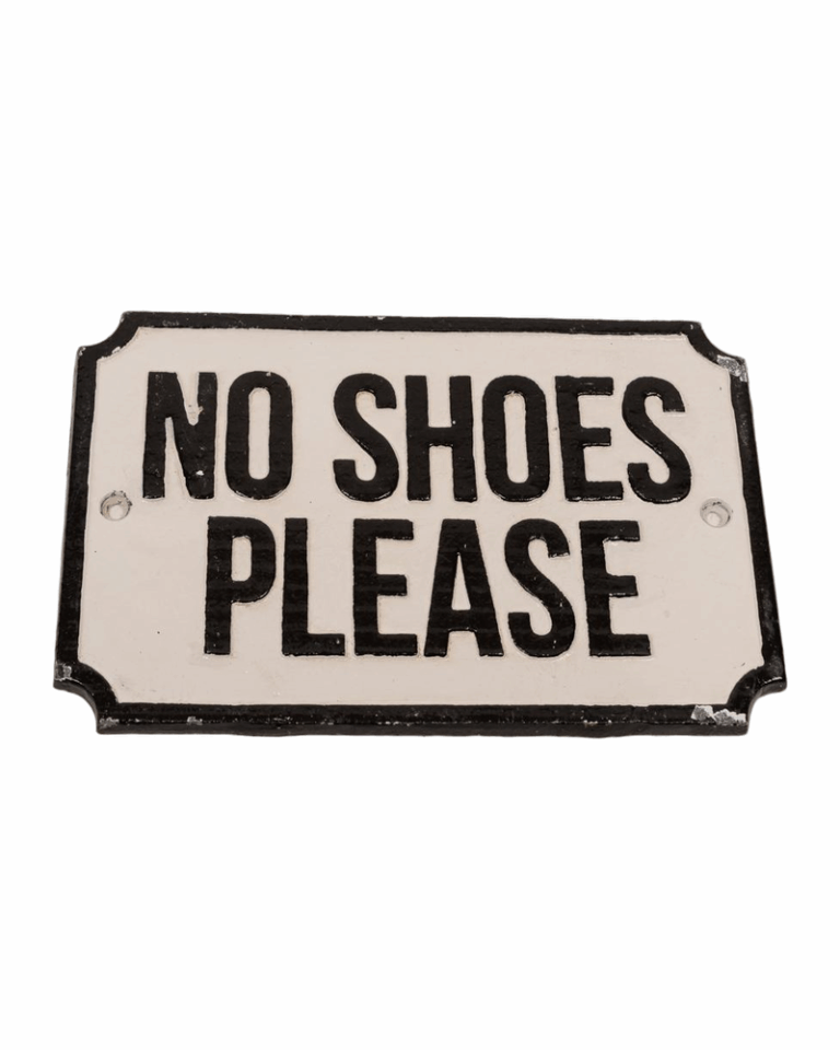 Cast Iron No Shoes Plaque
