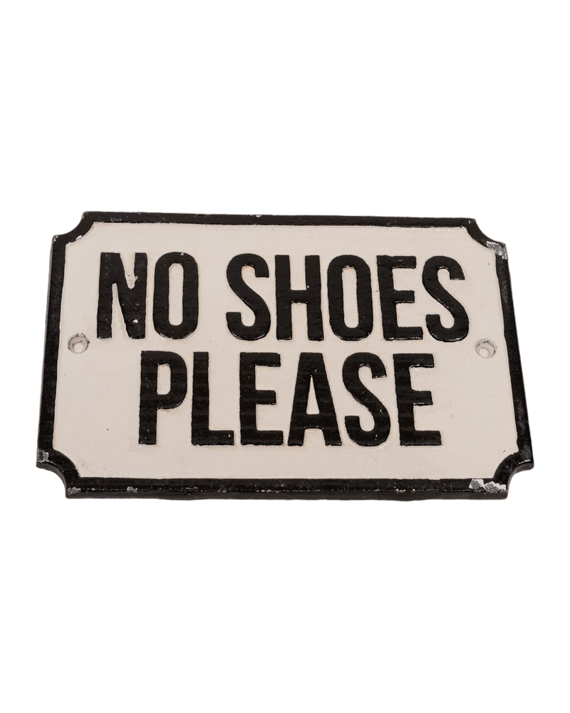 Cast Iron No Shoes Plaque