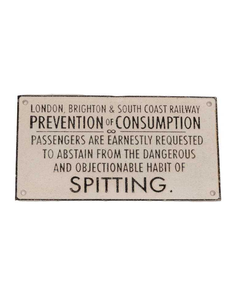 No Spitting Cast Iron Sign