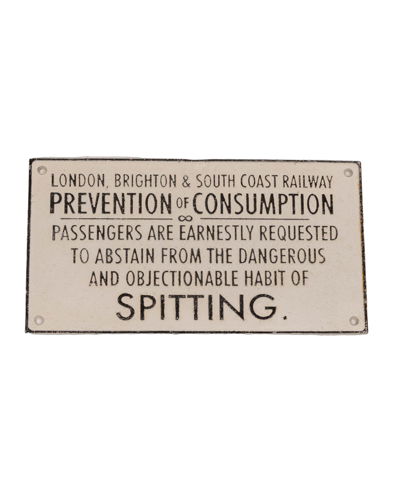 No Spitting Cast Iron Sign