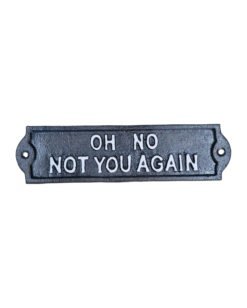 Cast Iron ‘Oh No Not You Again’ Wall Sign