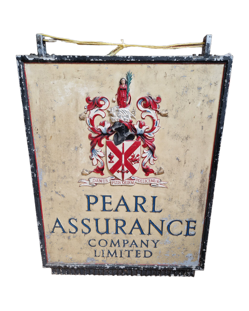 Cast Iron Pearl Assurance Sign