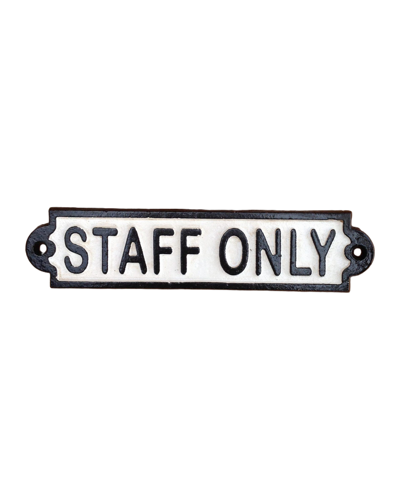 Cast Iron Rectangular Staff Only sign