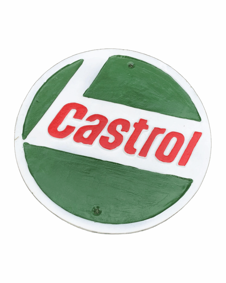 Cast Iron Round Castrol Plaque