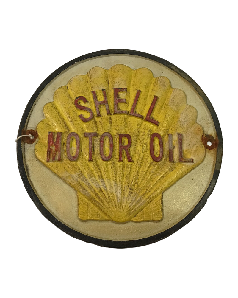 Cast Iron Shell Motor Oil sign