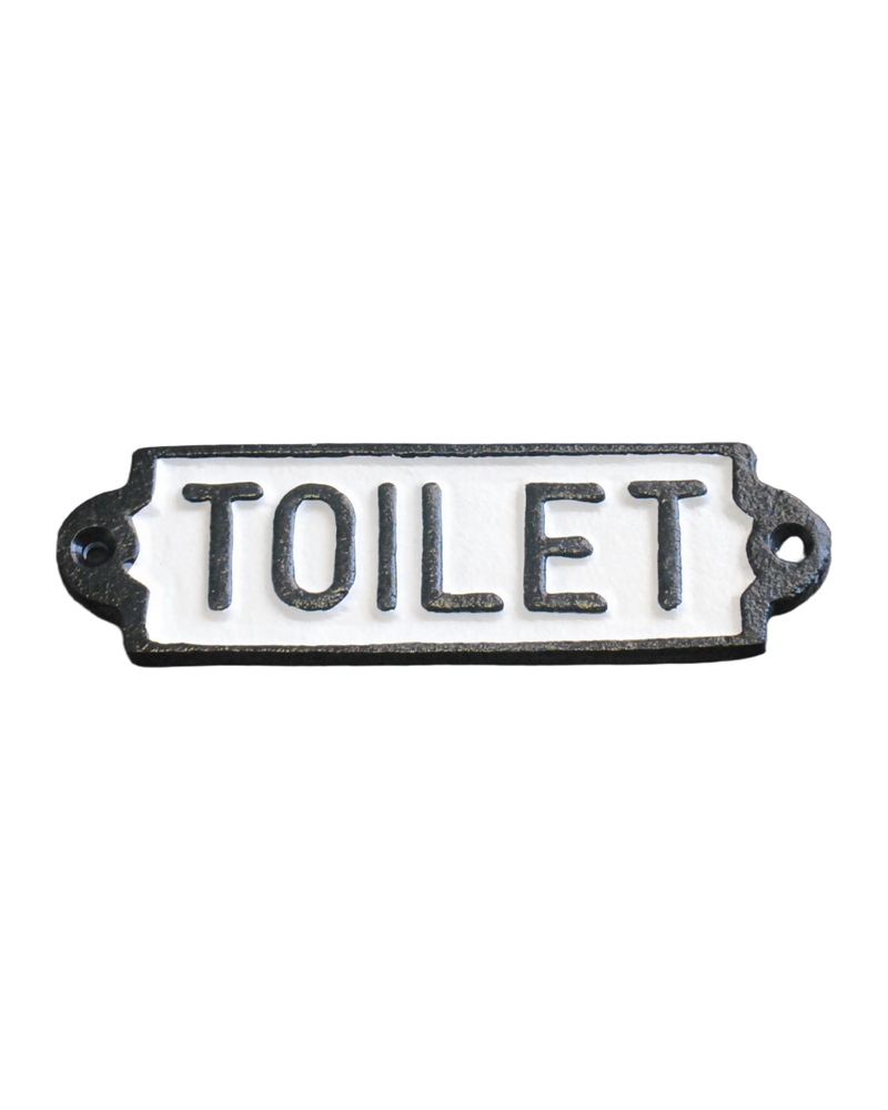 Cast Iron Toilet Sign