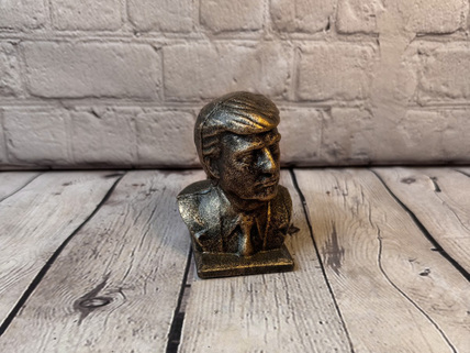 Gold Finish Donald Trump Bust Figure with Detailed Features