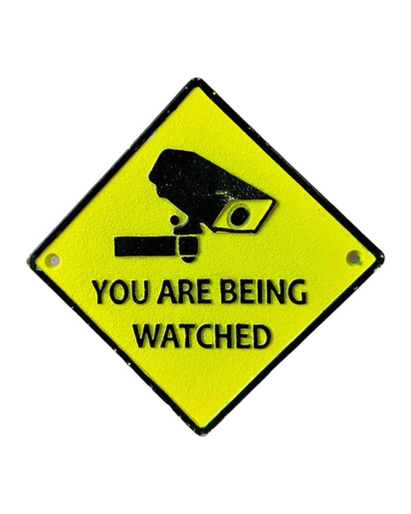 Cast Iron ‘You Are Being Watched’ Sign with Camera Motif