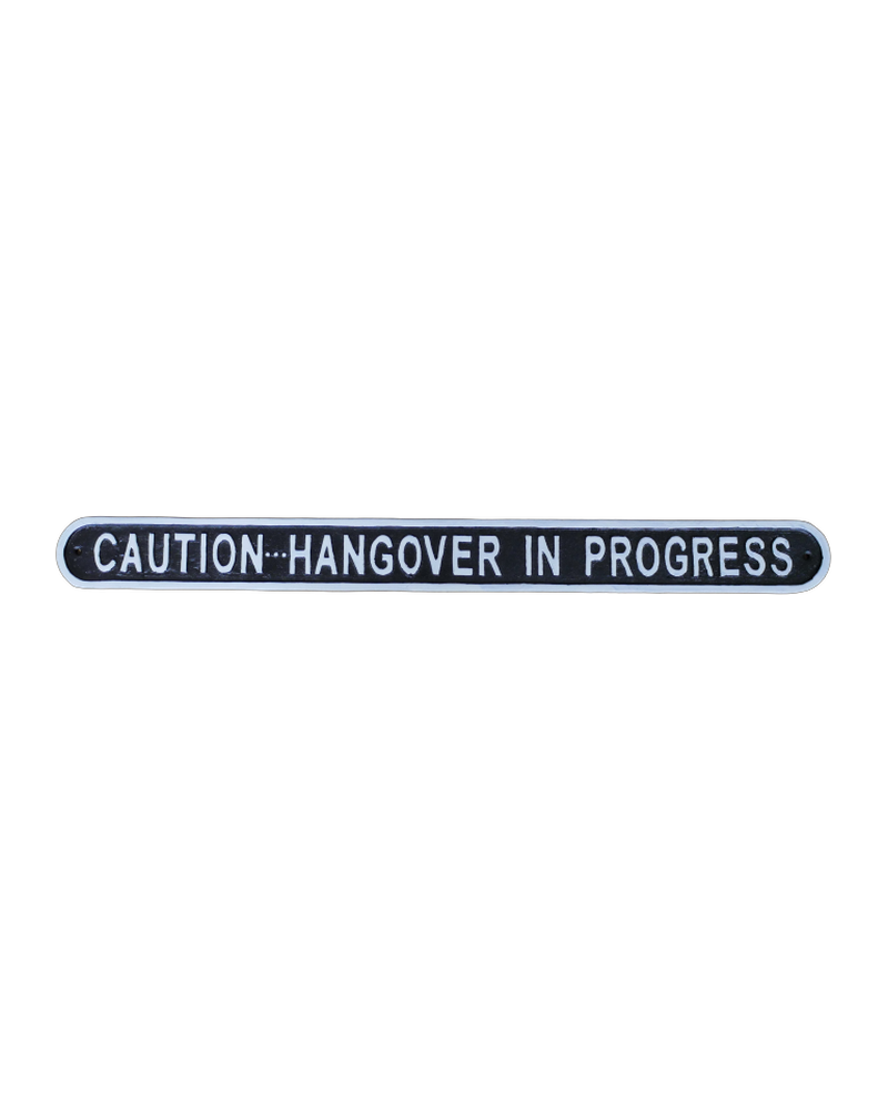 ‘Caution Hangover in Progress’ Cast Iron Sign