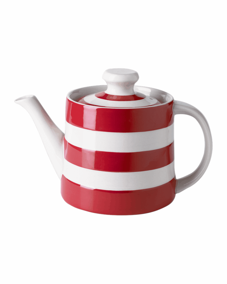 Cornishware Red & White Stripe Teapot