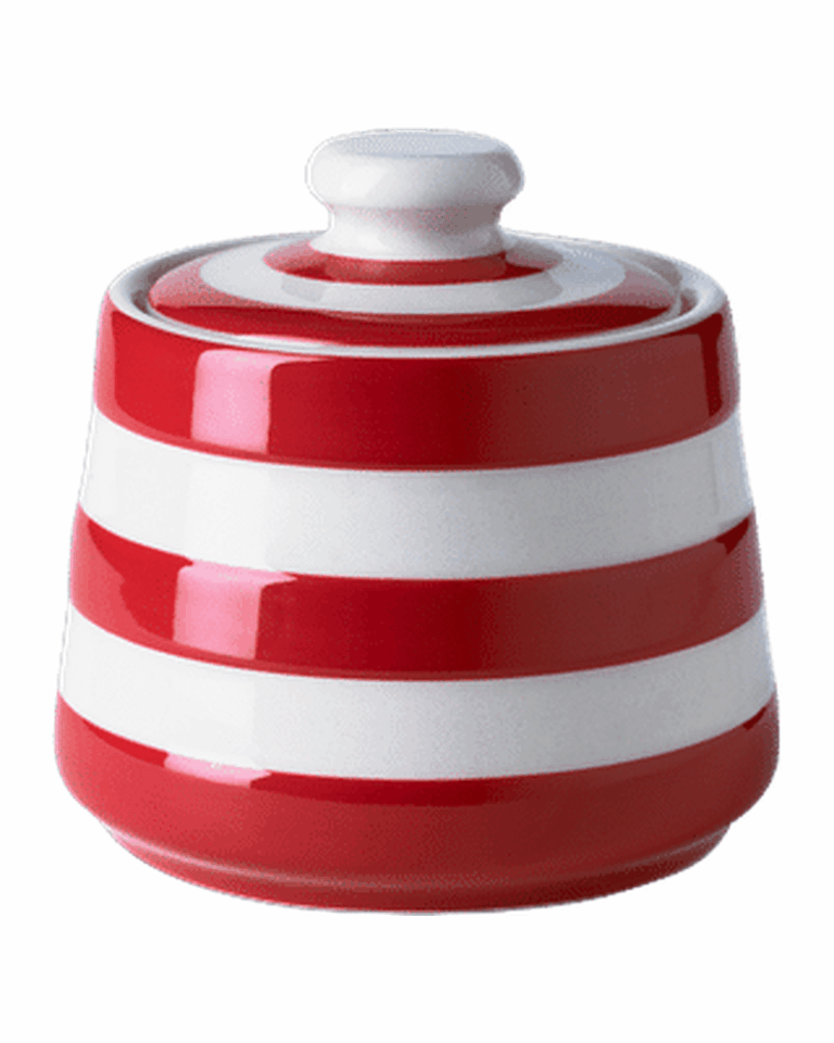 Cornishware Red Covered Sugar Bowl