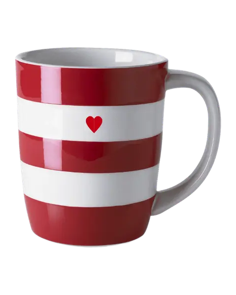 Cornishware Red Mug with Heart 12oz