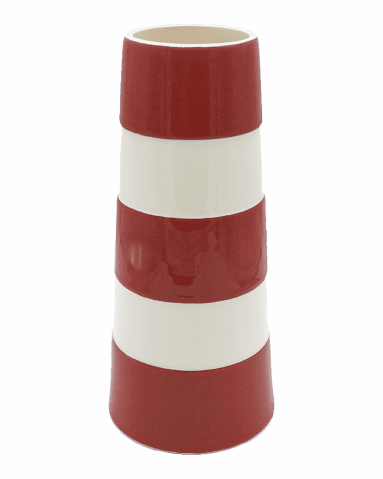 Cornishware Red Tall Lighthouse Vase
