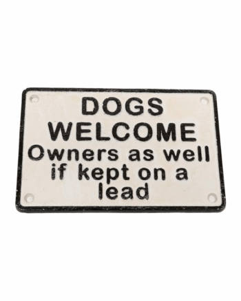 Dogs Welcome Cast Iron Sign