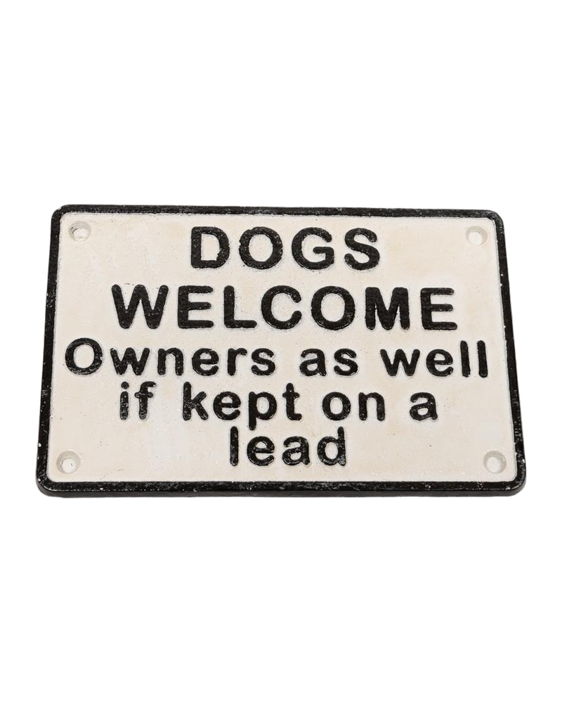 Dogs Welcome Cast Iron Sign
