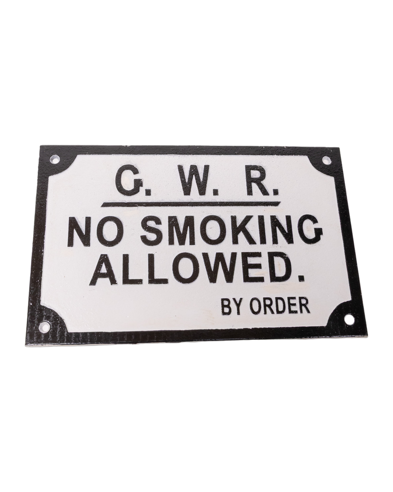 G.W.R. Railway No Smoking Allowed Cast Iron Sign
