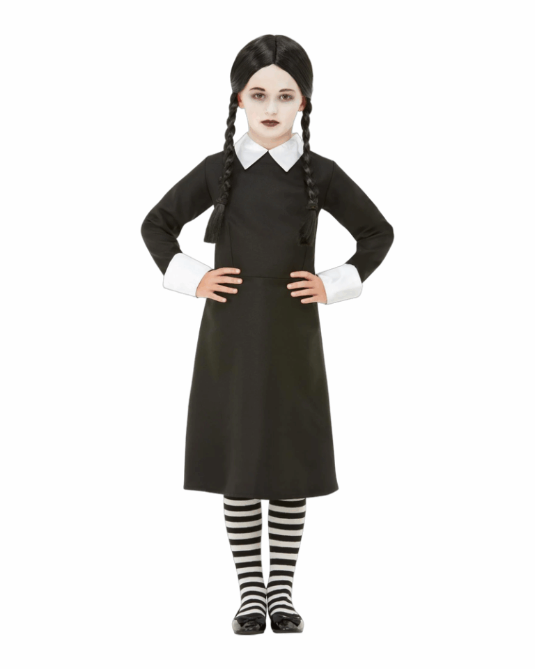 Gothic School Girl Costume Dress with White Collar