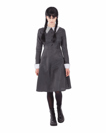 Gothic School Girl Costume Spotted Dress