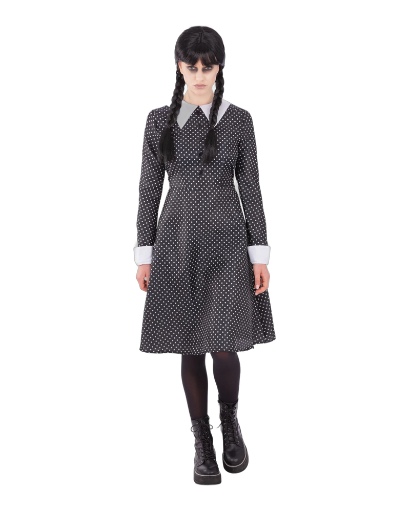 Gothic School Girl Costume Spotted Dress