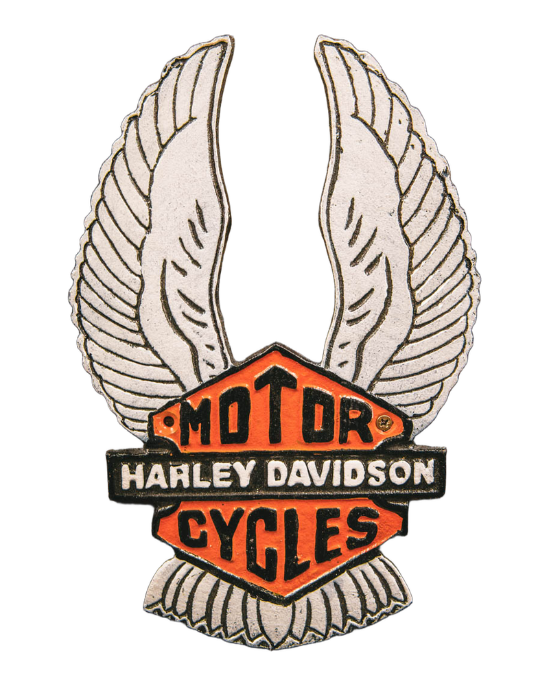 Harley Davidson Wings Cast Iron Sign
