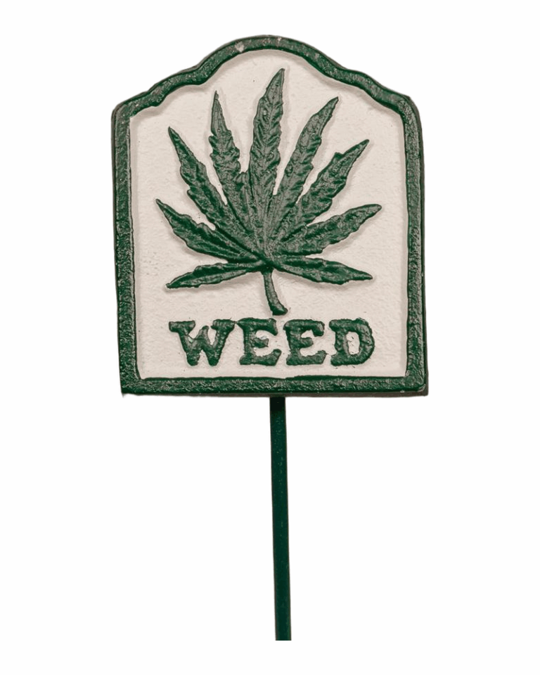 Cast Iron Weed Garden Sign