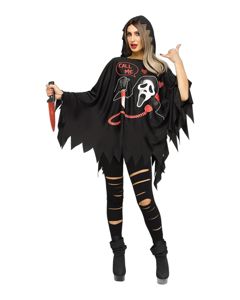 Hooded Ghost Face® Adult Poncho