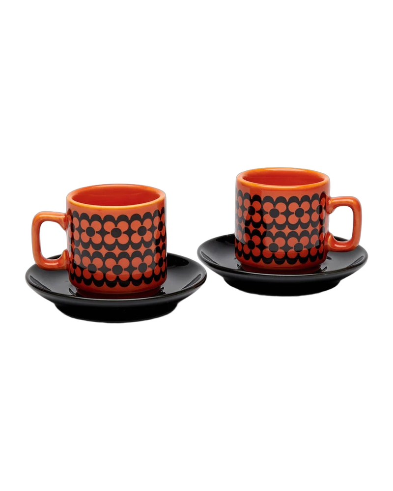 Hornsea Espresso set of 2 – Repeat Flower Orange