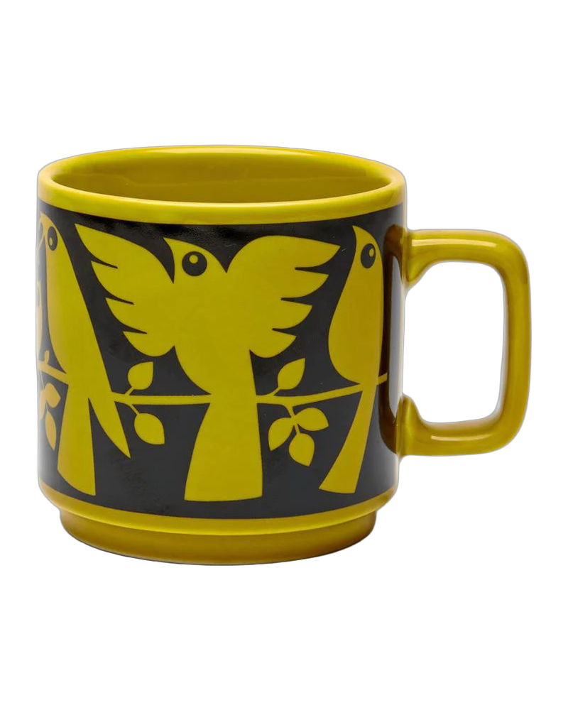 Hornsea Mug – Birds Chartreuse