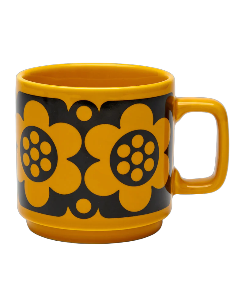 Hornsea Mug – Yellow Geo Flower