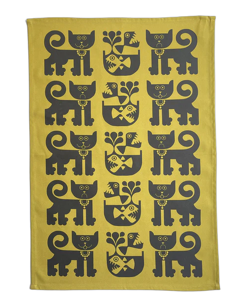Hornsea Tea Towel – Cat & Piranha