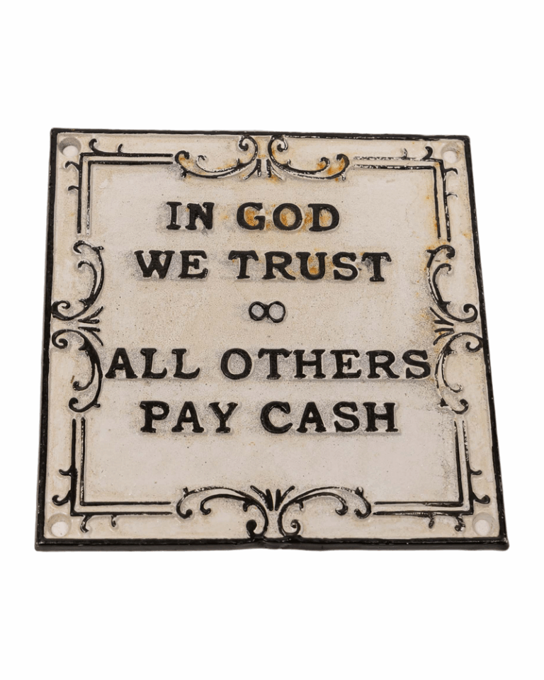 In God We Trust Cast Iron Plaque