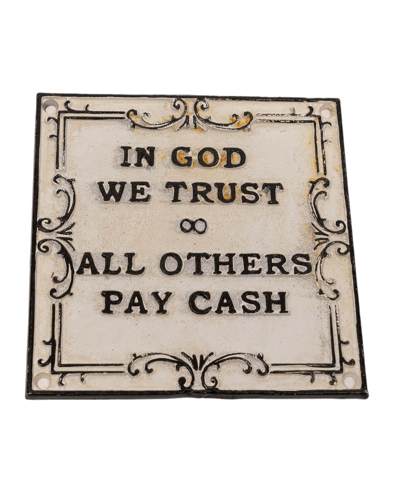 In God We Trust Cast Iron Plaque