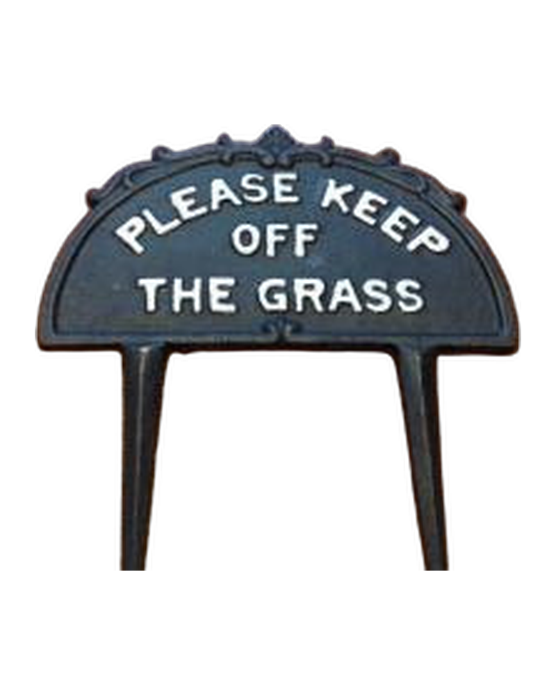 Please Keep Off the Grass Cast Iron Sign