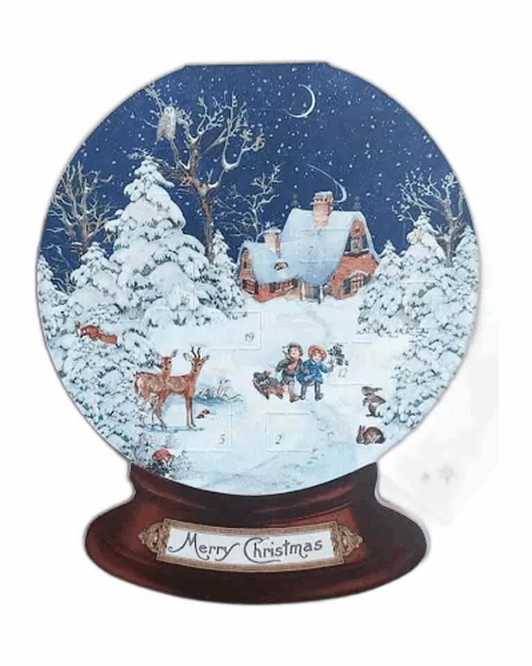 Little Christmas Cutouts Advent Calendar Cards - Snow Globe