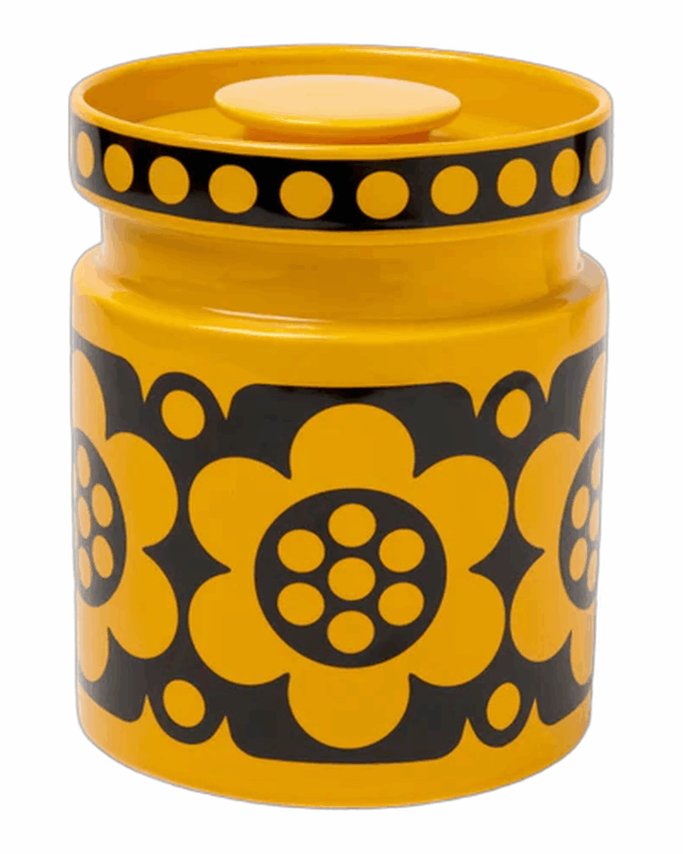 Hornsea Jumbo Jar - Yellow Geo Flower