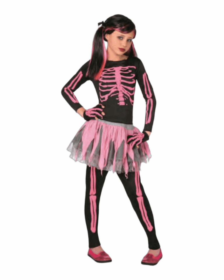 Pink Skeleton Child Costume (S-M)