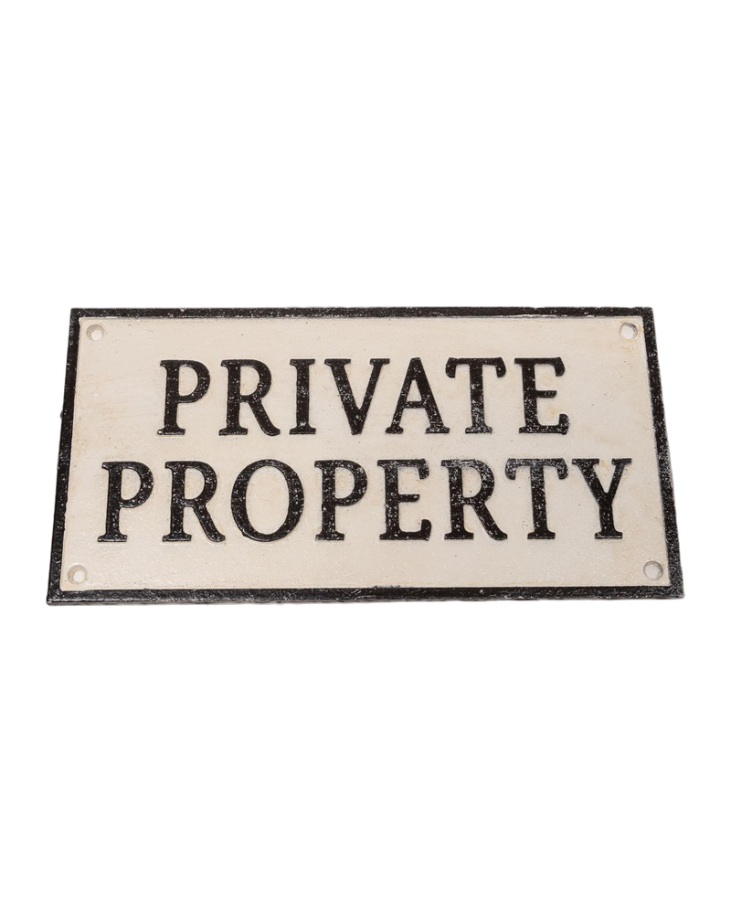 Private Property Cast Iron Sign