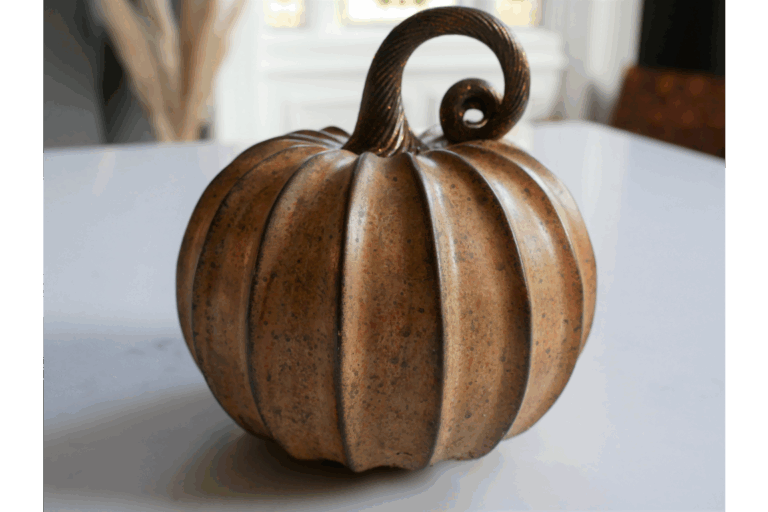 Pumpkin with Swirled Glitter Stem, Autumn Decoration